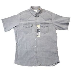 RedHead Gray Short Sleeve Casual Button-Down Shirt